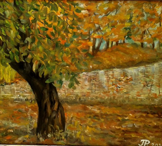 Obraz Teresy Przydatek przedstawiający jesienne drzewo